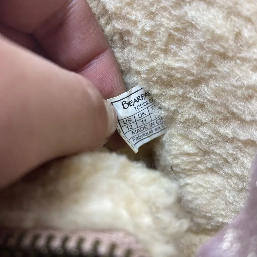 BEARPAW Elle Exotic Pink faux fur Youth Boots - Size 12 - GUC
